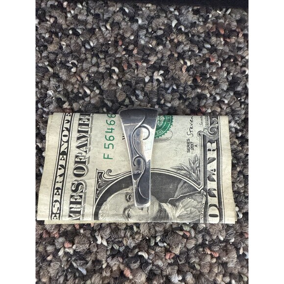 Sterling Silver and Gold Money Clip Handmade Money Clip - Picture 2 of 4